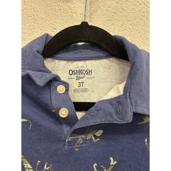 Oshkosh 3t 2 buttons with collar dinosaur T shirt - Picture 3 of 3